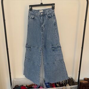 PacSun Blue Flare Wide-Leg Jeans